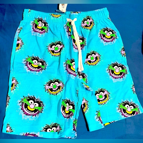 Small Men's Muppetts ANIMAL Blue Sleep Shorts NWT Disney size XXL - Picture 1 of 2